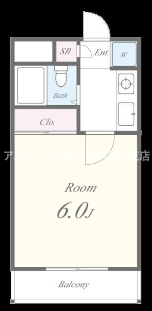 アドバンス二番館(1K/2階)の間取り写真