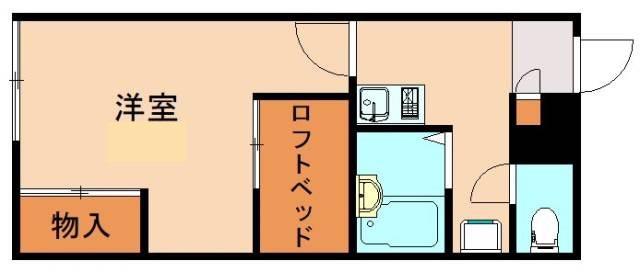 レオパレス展(1K/1階)の間取り写真