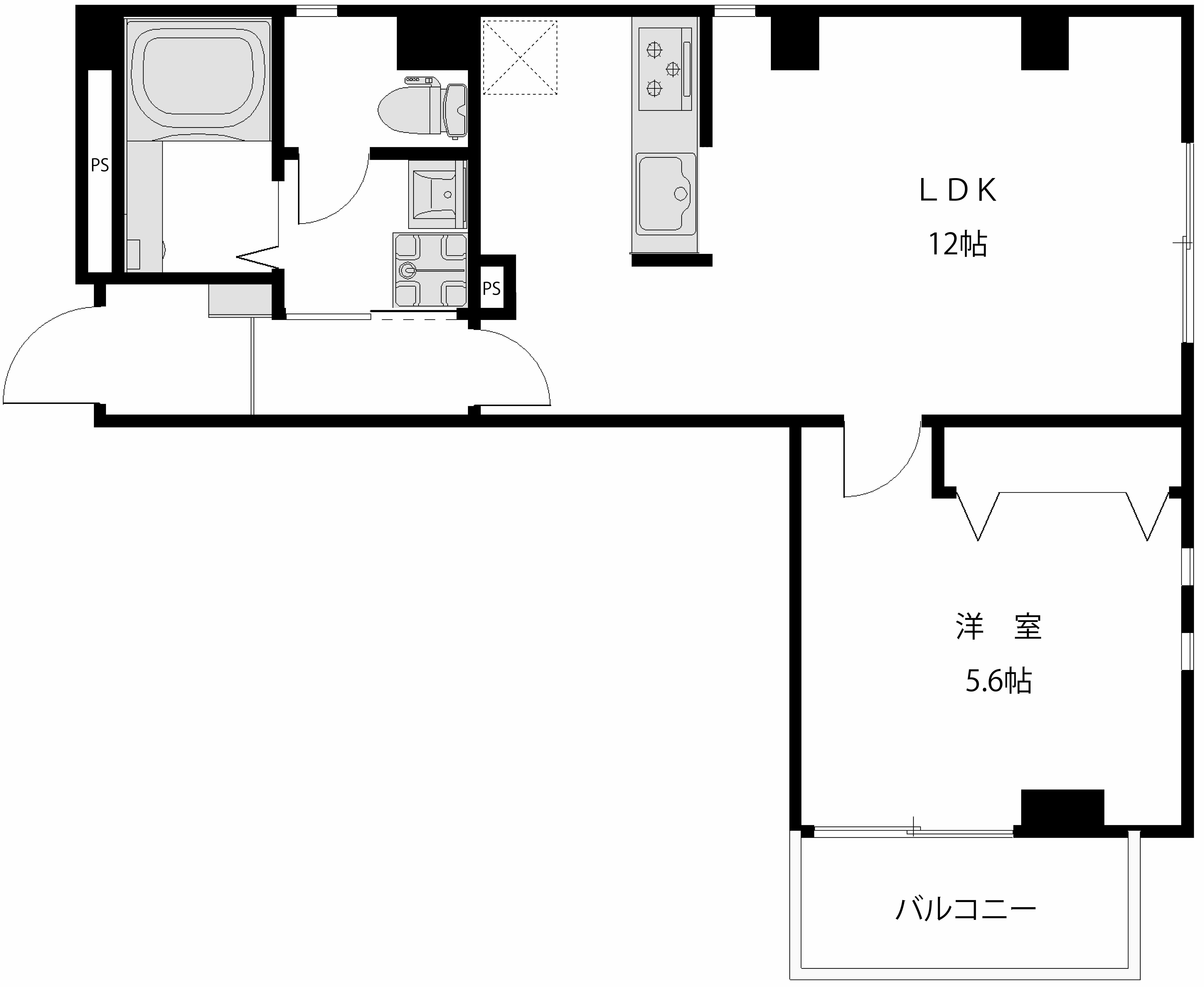 ルークスα上星川(1LDK/3階)の間取り写真