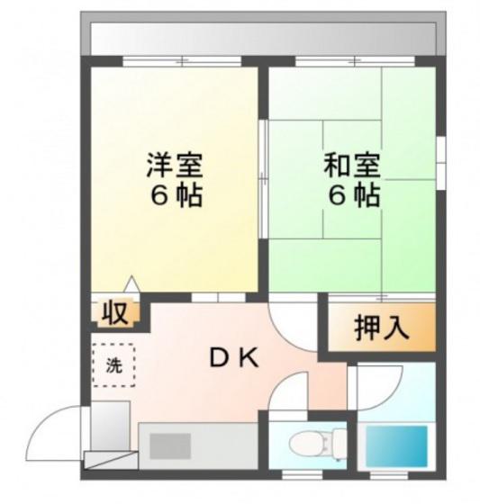 シティハイムKOGO(2DK/2階)の間取り写真