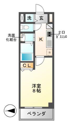リアライズ松原(1K/2階)の間取り写真
