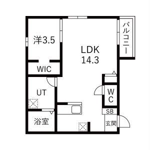 ユニオーネ豊田本町(1LDK/1階)の間取り写真