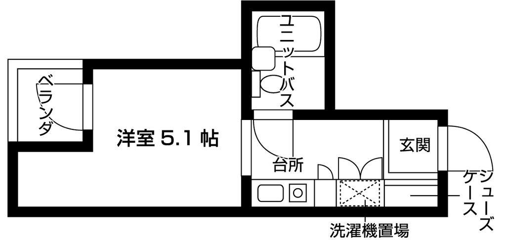 アップルコート綱島(ワンルーム/3階)の間取り写真