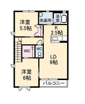 シャルマン ラフォ一レB棟(2LDK/2階)の間取り写真