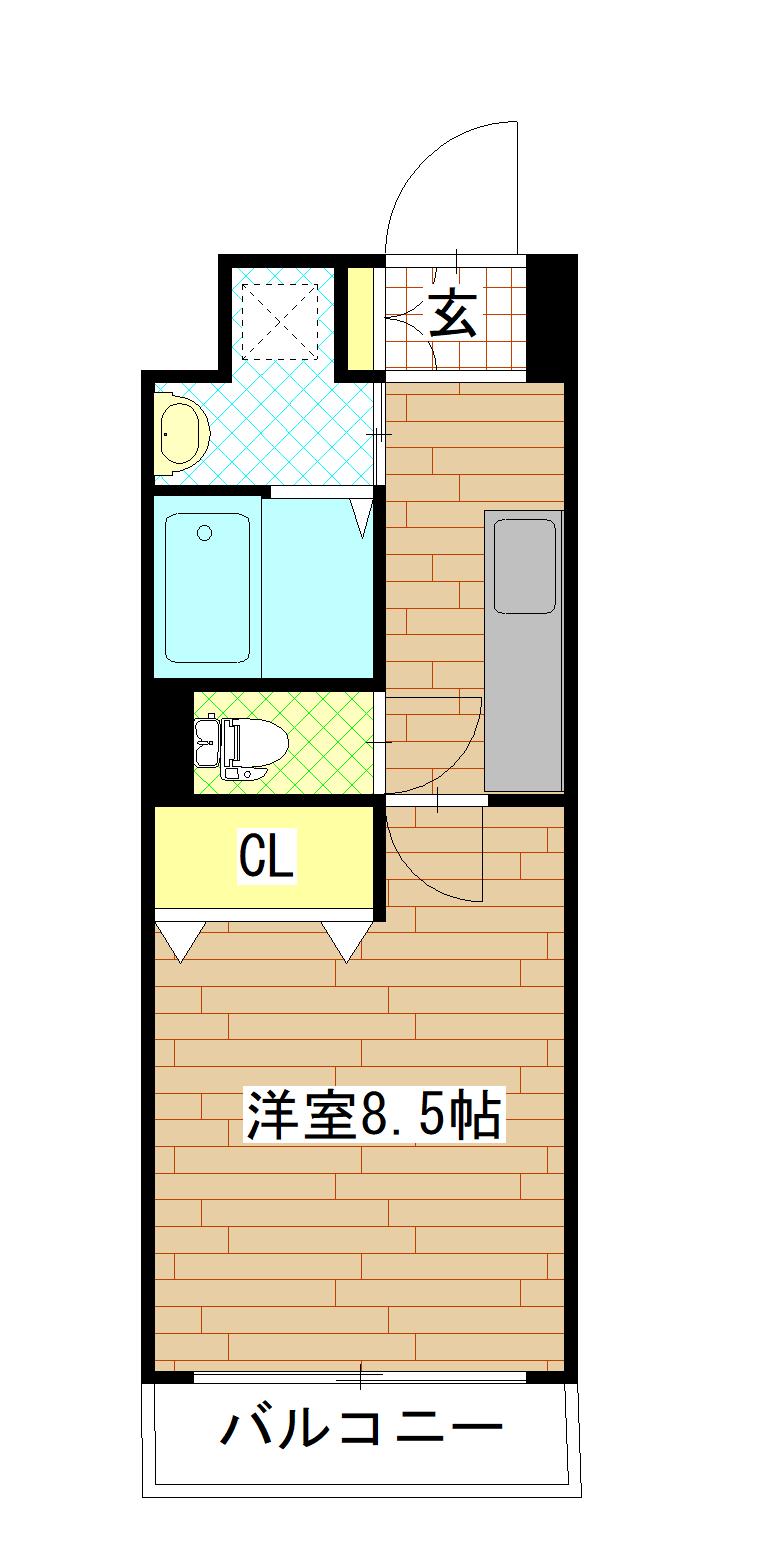 ベルフィオーレ二日町(1K/3階)の間取り写真