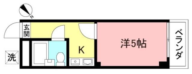 グリーンヒルズ(1K/1階)の間取り写真