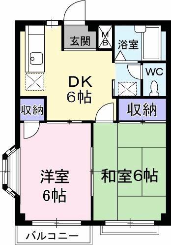 オーチャート10(2DK/1階)の間取り写真