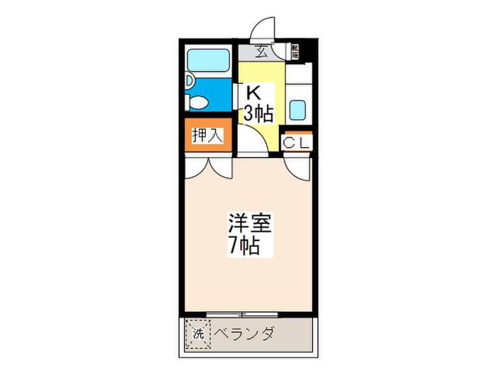 エステート西尾(1K/4階)の間取り写真