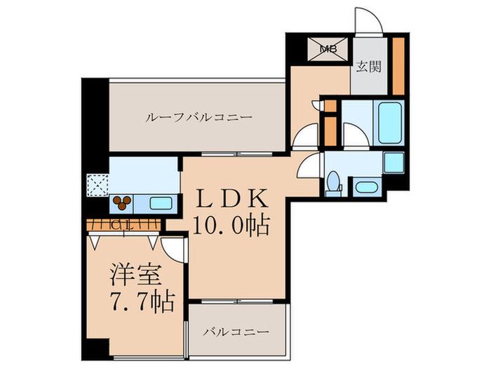 レジディア恵比寿南(1LDK/7階)の間取り写真