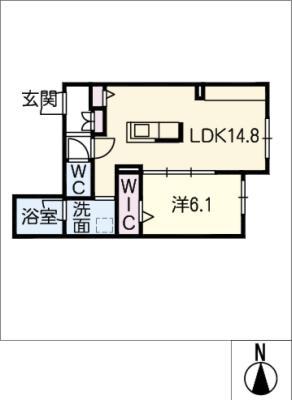 シャーメゾンクレイン(1LDK/1階)の間取り写真