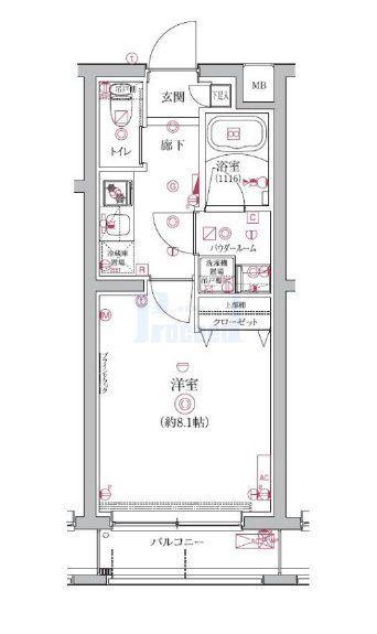 クオリタス護国寺(1K/2階)の間取り写真