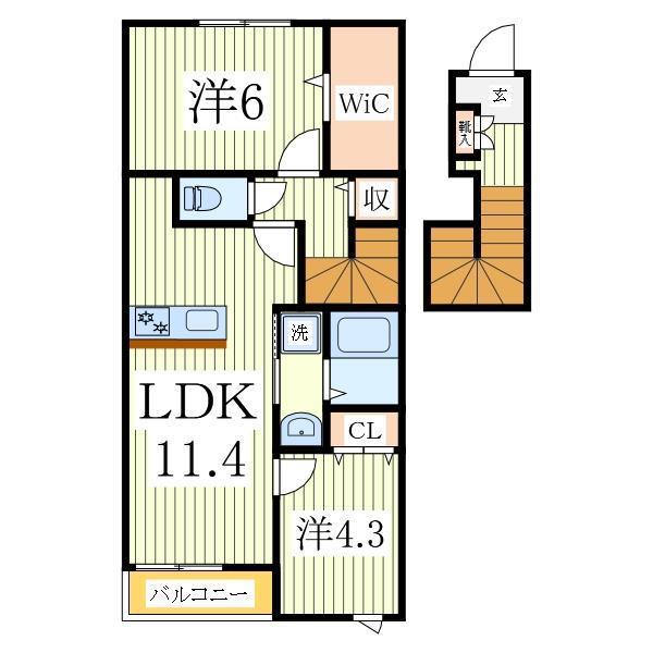 リーブルファイン新柏(2LDK/1階)の間取り写真