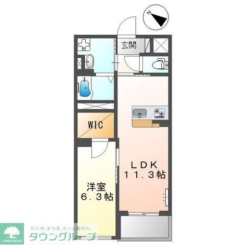グリーンシャトー(1LDK/4階)の間取り写真