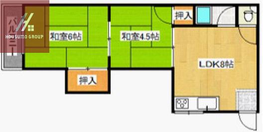 ローズハイツ(2LDK/2階)の間取り写真