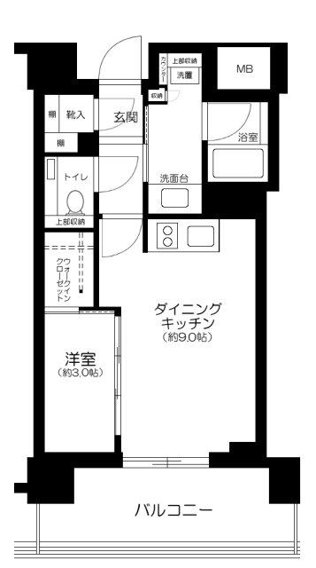 アトラス白金台レジデンス(1DK/3階)の間取り写真