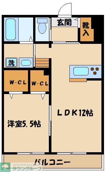 WAI PUAMELIA(1LDK/2階)の間取り写真