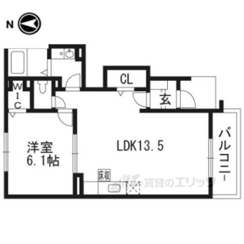 クリアネスY 2(1LDK/1階)の間取り写真