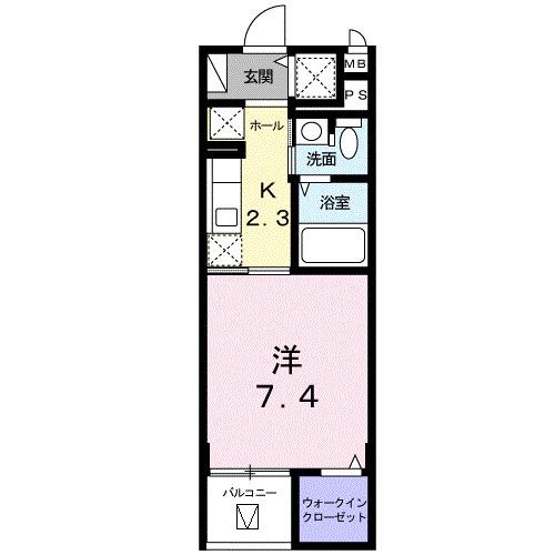 フレイムタウア(1K/3階)の間取り写真