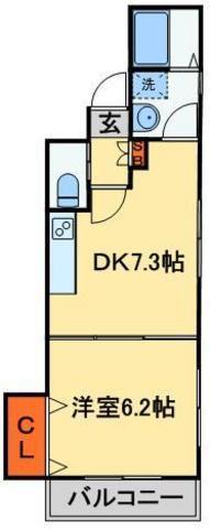 コートドール船橋(1DK/2階)の間取り写真