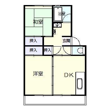 GREEN HILLS 大塚台 4号棟(2DK/7階)の間取り写真