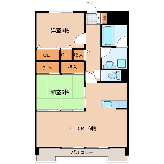 メゾンエトワール柏木(2LDK/3階)の間取り写真