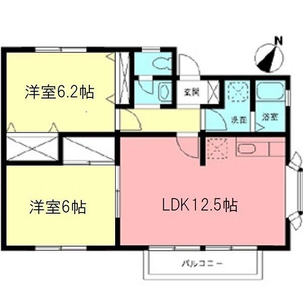 エトワール(2LDK/2階)の間取り写真