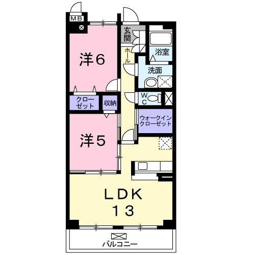 TKエレガンテ(2LDK/2階)の間取り写真