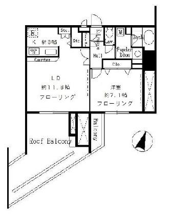 サンクレール荒川ブランガーデン(1LDK/3階)の間取り写真