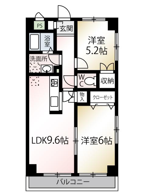 アンシャンテ朝霞台(2LDK/4階)の間取り写真