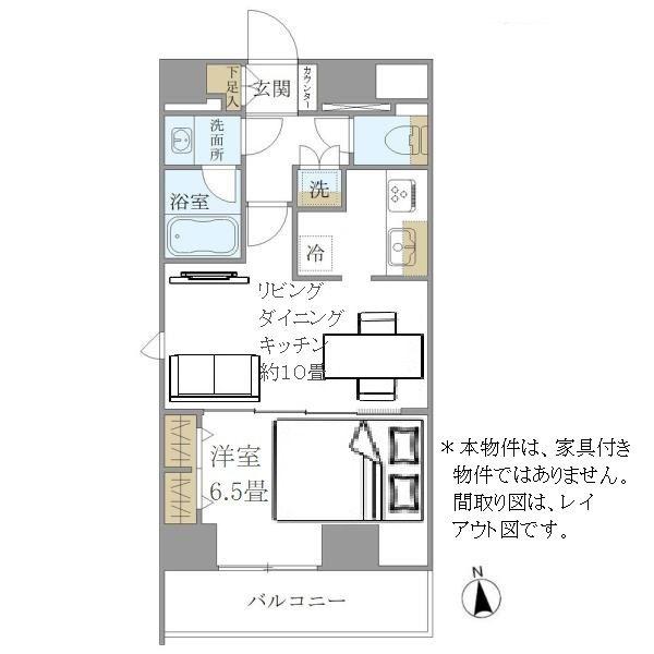 PREMIUM CUBE 上野(1LDK/11階)の間取り写真