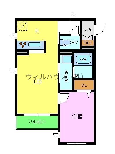 シャーメゾン戎之町(1LDK/3階)の間取り写真