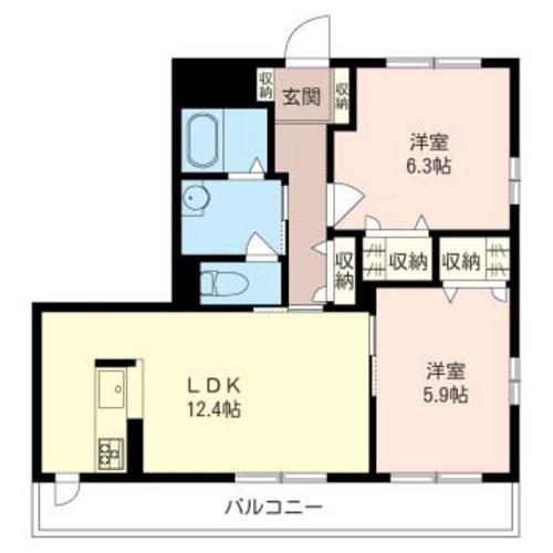 ソレイユ湘南E 積水ハウスシャーメゾン(2LDK/3階)の間取り写真