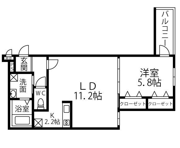 ソラーク ヴィータII(1LDK/2階)の間取り写真