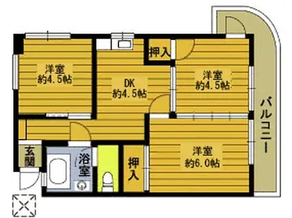 高瀬屋マンション(3K/5階)の間取り写真
