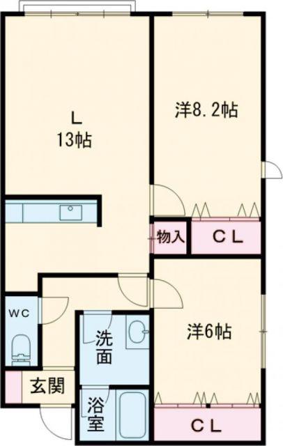 ガーデン昭和(2LDK/2階)の間取り写真