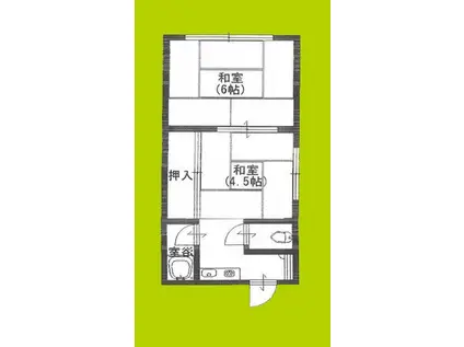 カトレアマンション(2K/4階)の間取り写真