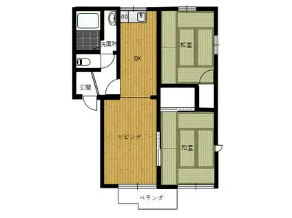 ファミールワカタベ(3DK/2階)の間取り写真