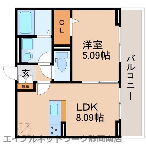 D CREST中田本町(1LDK/2階)の間取り写真