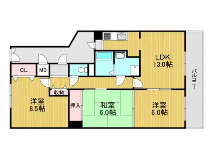 リベラス21(3LDK/3階)の間取り写真