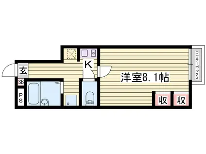 レオパレスゴールドリバー(1K/1階)の間取り写真