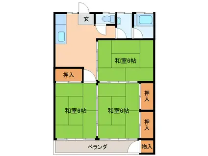 108アパート(3DK/2階)の間取り写真