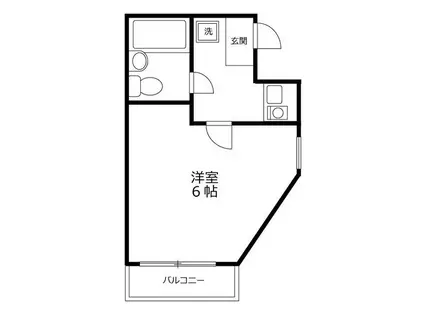 オーク花小金井(ワンルーム/2階)の間取り写真