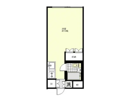 アメイズ(ワンルーム/2階)の間取り写真