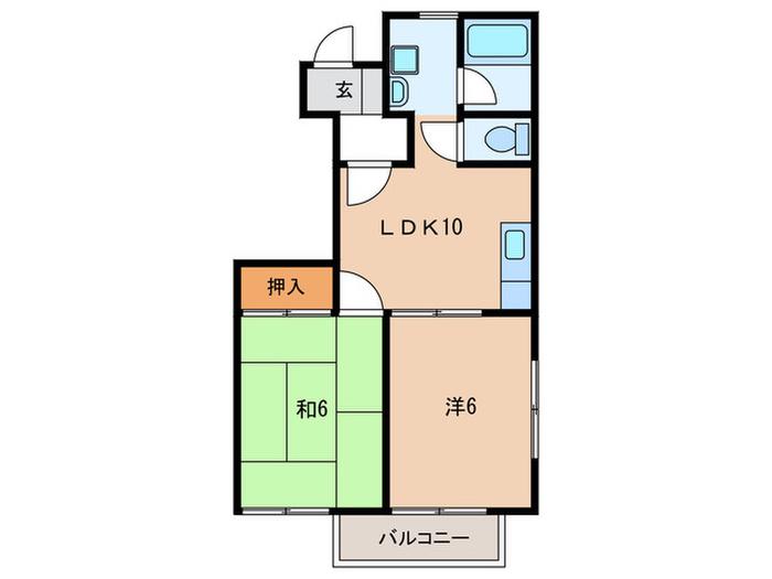 山下ハイツ(2LDK/1階)の間取り写真