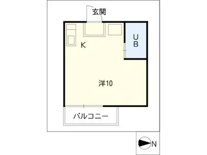 イーストヒル(ワンルーム/2階)の間取り写真