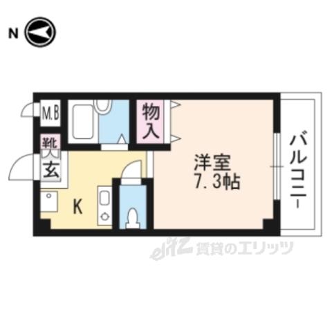フェスタルトモオカ(1K/1階)の間取り写真