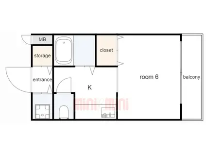 レファインド西難波2(1K/3階)の間取り写真