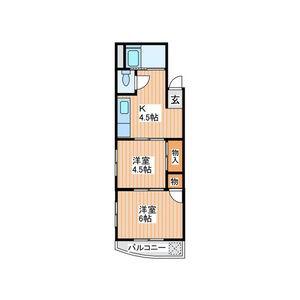 春日マンション(2DK/2階)の間取り写真