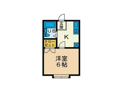 キャトルセゾン(1K/2階)の間取り写真