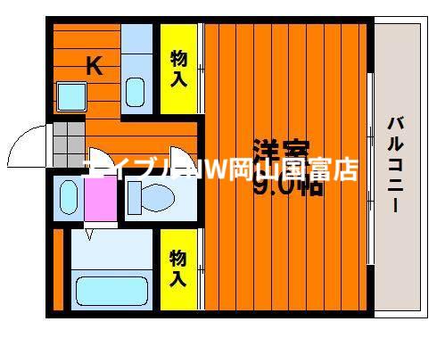アメニティー伊島(1K/3階)の間取り写真